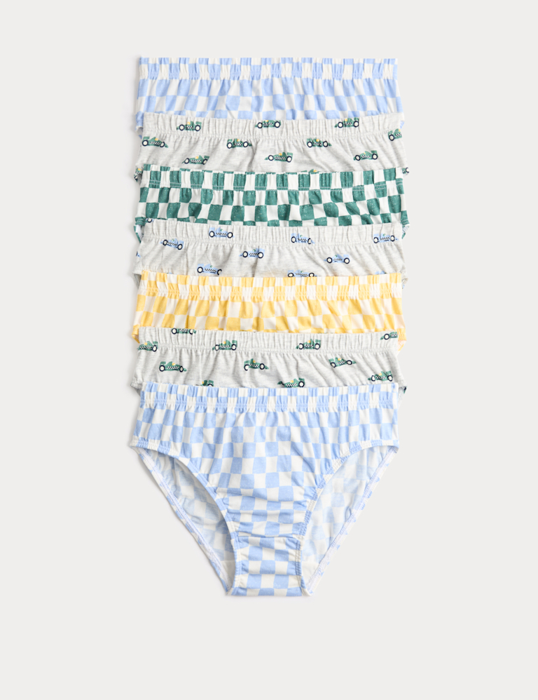 7 Pack Car & Checkerboard Pure Cotton Briefs (18 Mths-14 Yrs) 7 Pack Car & Checkerboard Pure Cotton Briefs (18 Mths-14 Yrs)