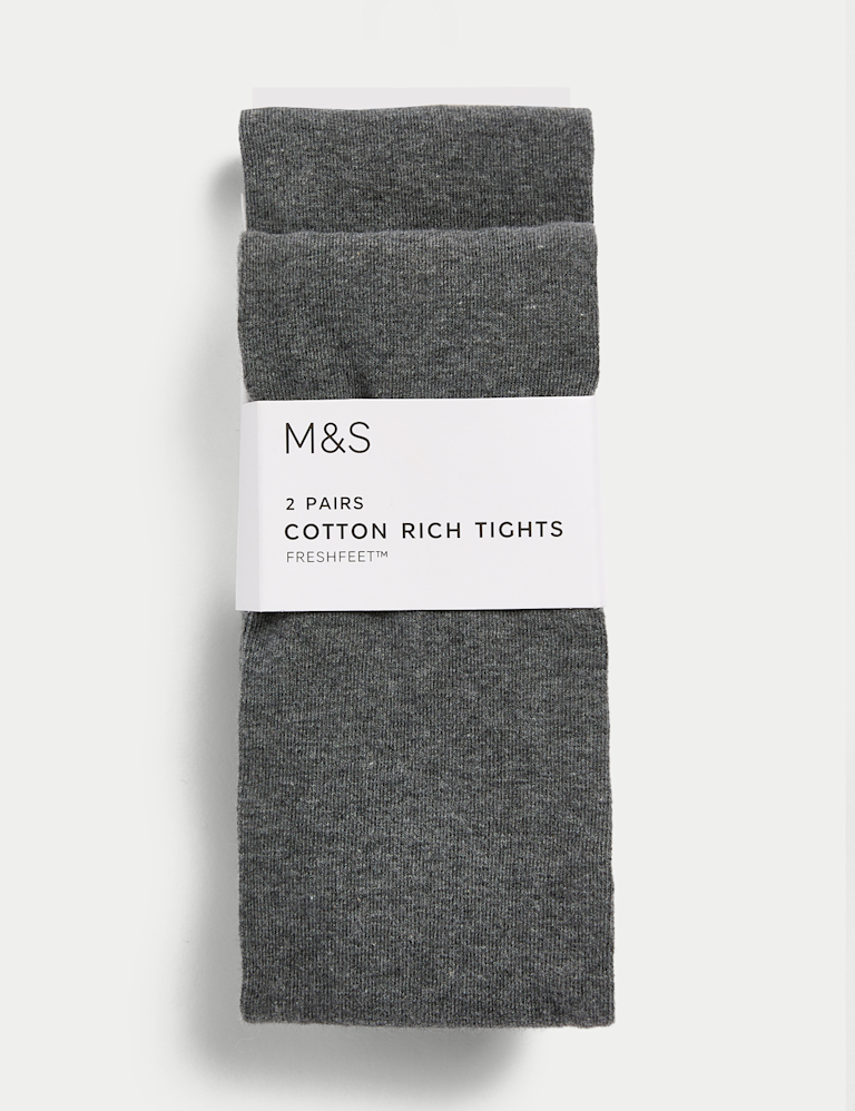 2 Pack Cotton Rich School Tights (2-16 Yrs)