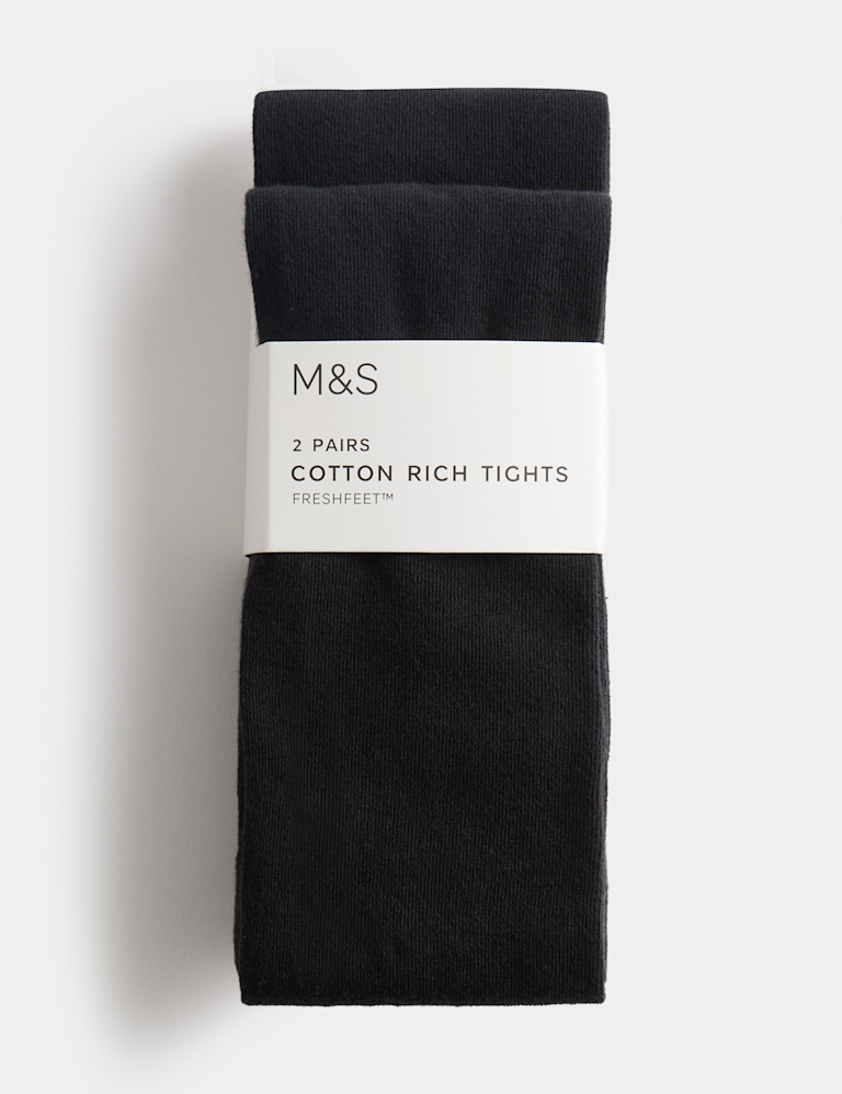 2 Pack Cotton Rich School Tights (2-16 Yrs)