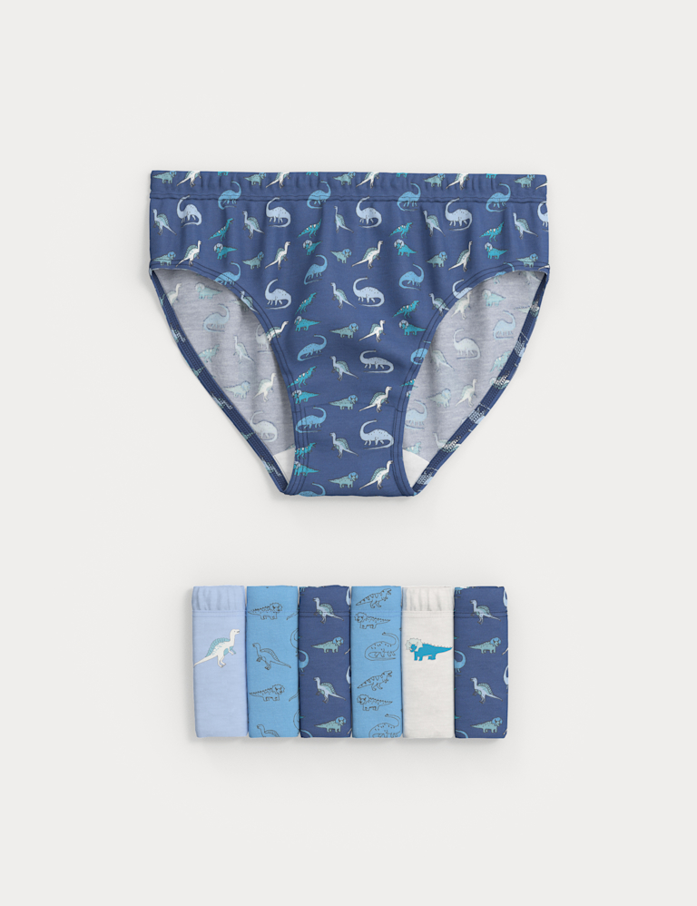 7 Pack Pure Cotton Dino Briefs (2-8 Yrs) 7 Pack Pure Cotton Dino Briefs (2-8 Yrs)