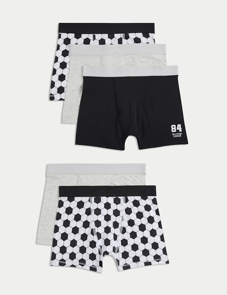 5 Pack Cotton Rich Football Trunks (5-16 Yrs) 5 Pack Cotton Rich Football Trunks (5-16 Yrs)