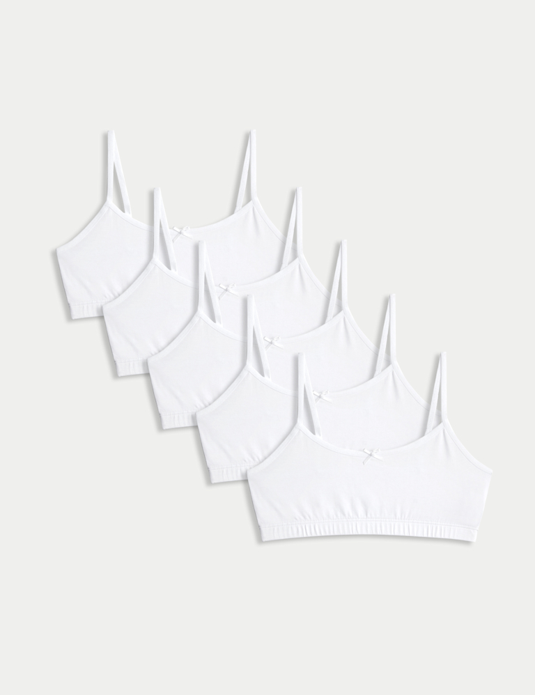 5 Pack Cotton with Stretch Crop Tops (6-16 Yrs) 5 Pack Cotton with Stretch Crop Tops (6-16 Yrs)