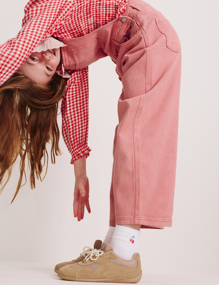 Pure Cotton Barrel Leg Dungarees (2-16 Yrs)