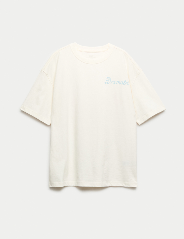 Pure Cotton Back Slogan T-Shirt (6-16 Yrs)