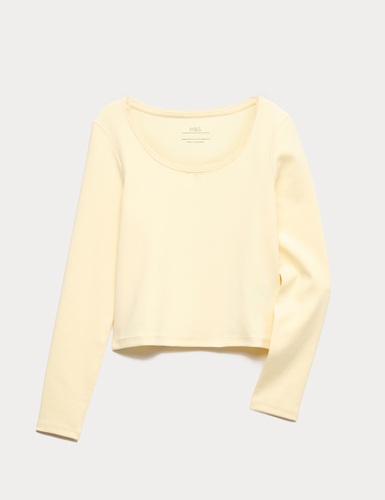 Cotton Rich Lace Trim Top (6-16 Yrs)