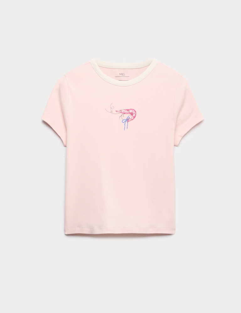 Cotton Rich Beaded Graphic T-Shirt (6-16 Yrs)