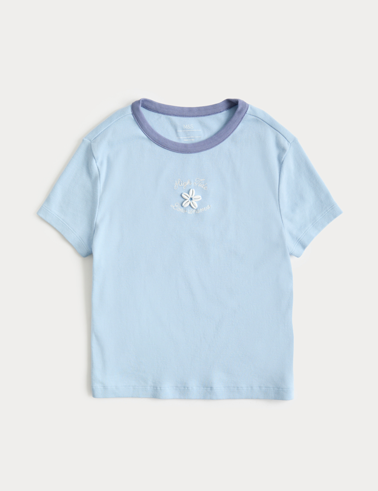 Cotton Rich Beaded Graphic T-Shirt (6-16 Yrs) Cotton Rich Beaded Graphic T-Shirt (6-16 Yrs)