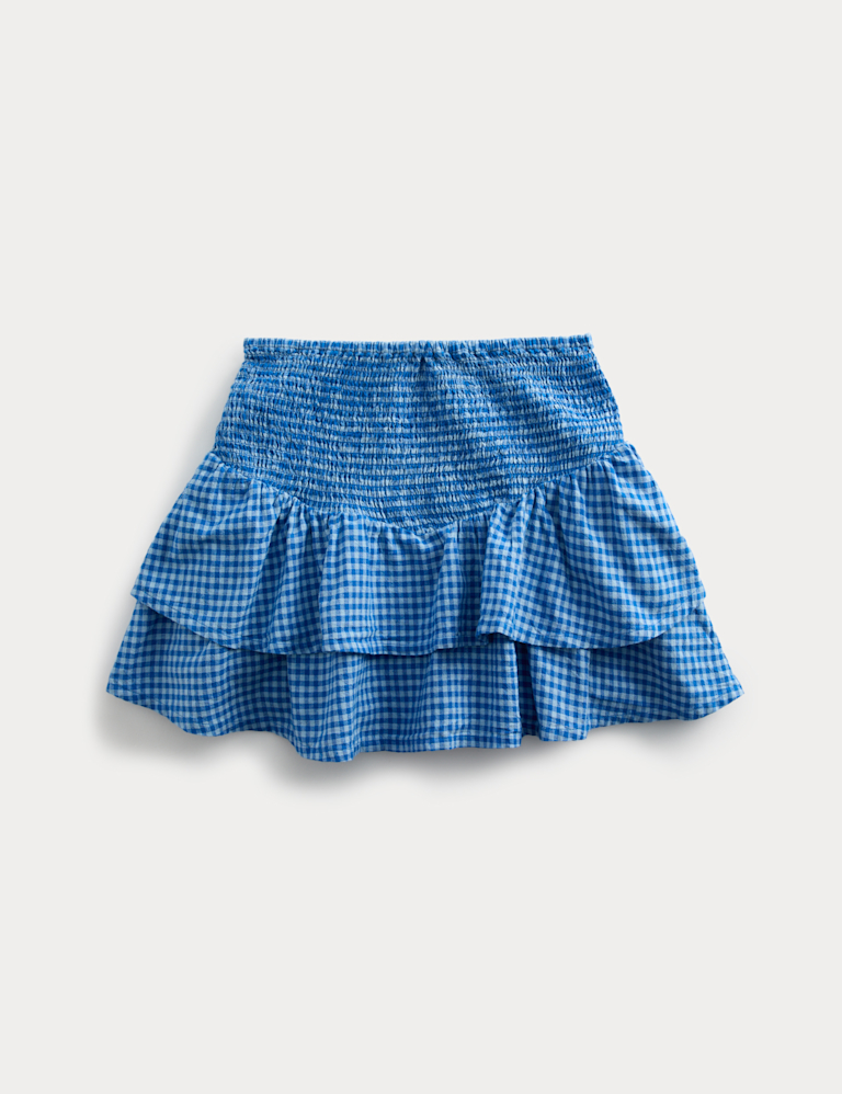 Pure Cotton Shirred Ra-ra Skort (6-16 Yrs)