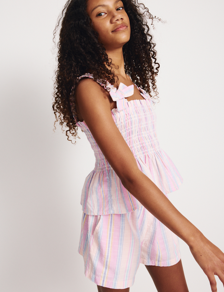 Pure Cotton Striped Shorts (6-16 Yrs)