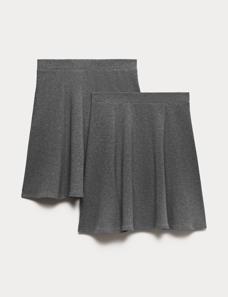 2 Pack Girls` Jersey Skater School Skirts (2-18 Yrs)
