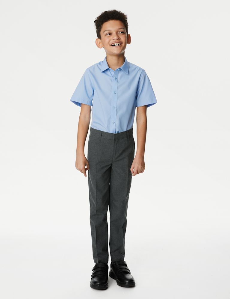 2 Pack Boys` Skinny Leg School Trousers (2-18 Yrs)
