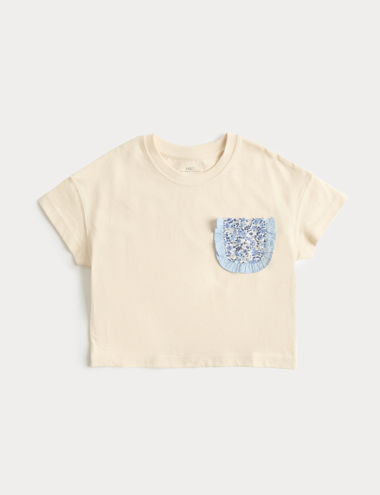 Pure Cotton Cross Stitch Pocket T-Shirt (2-8 Yrs)