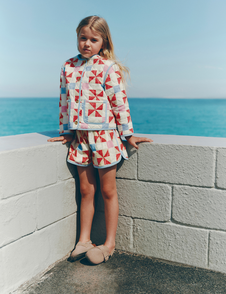 Pure Cotton Printed Quilted Shorts (2-8 Yrs)