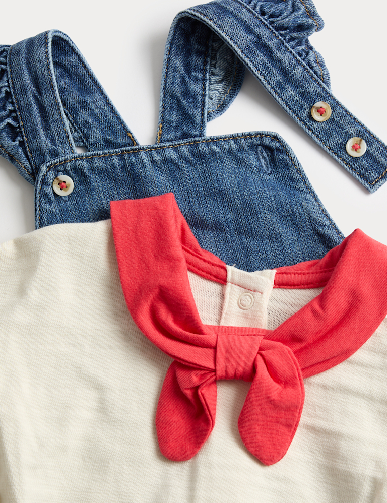 2 Piece Pure Cotton Pinafore Outfit (0-3 Yrs)