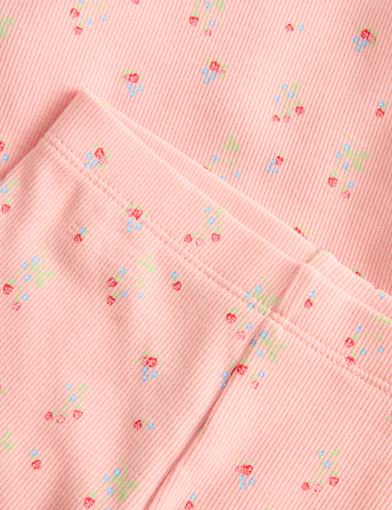 3pc Cotton Rich Jersey Strawberry Ditsy Outfit (0-3 Yrs)