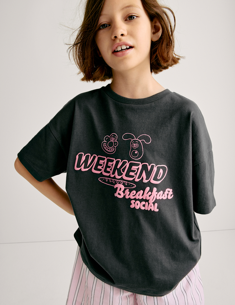 Pure Cotton Wallace & Gromit™ Pyjamas (6-16 Yrs) Pure Cotton Wallace & Gromit™ Pyjamas (6-16 Yrs)