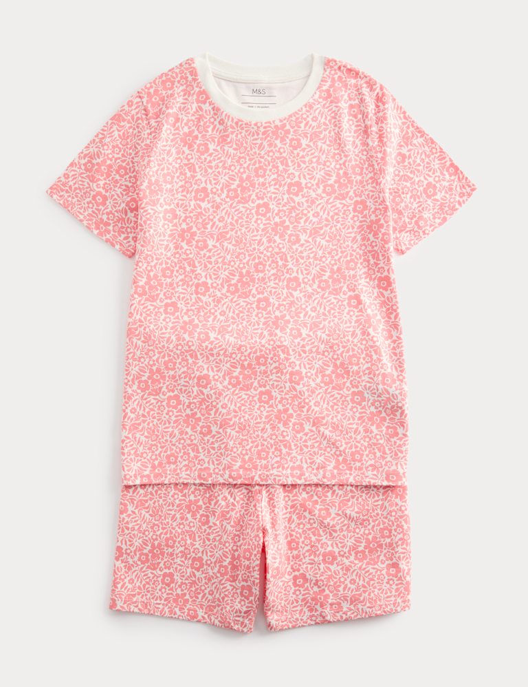 Pure Cotton Floral Short Pyjamas (1-16 Yrs) Pure Cotton Floral Short Pyjamas (1-16 Yrs)
