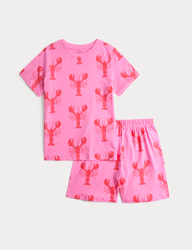 Pure Cotton Lobster Short Pyjamas (1-16 Yrs) Pure Cotton Lobster Short Pyjamas (1-16 Yrs)