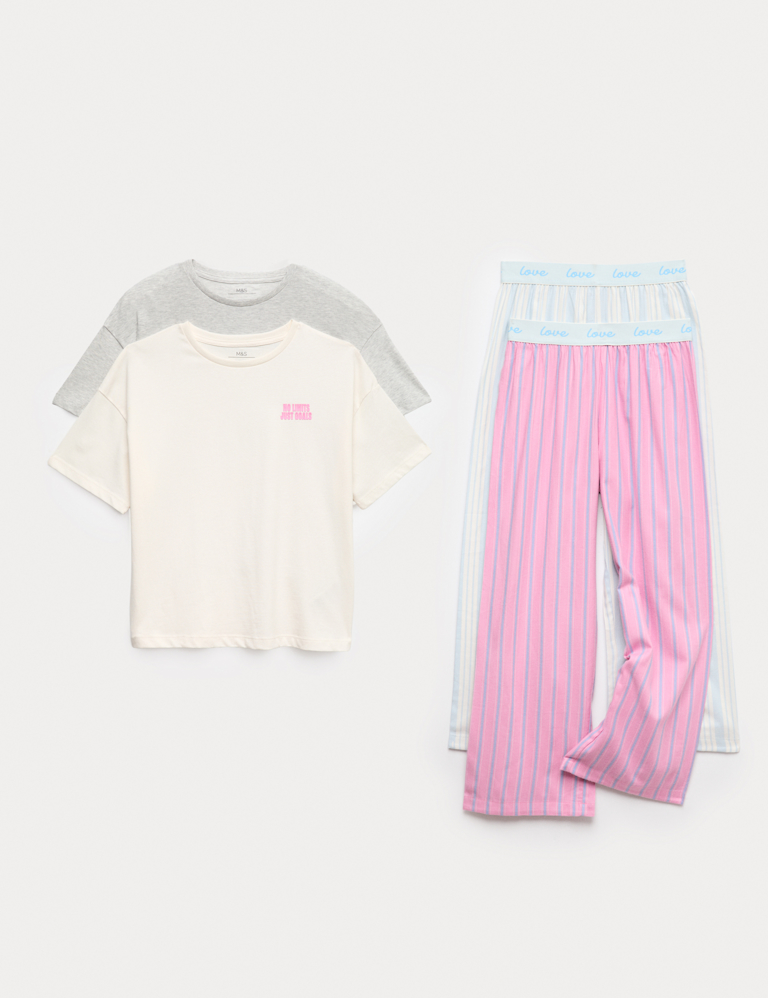 2 Pack Cotton Rich Striped Pyjama Sets (6-16 Yrs)