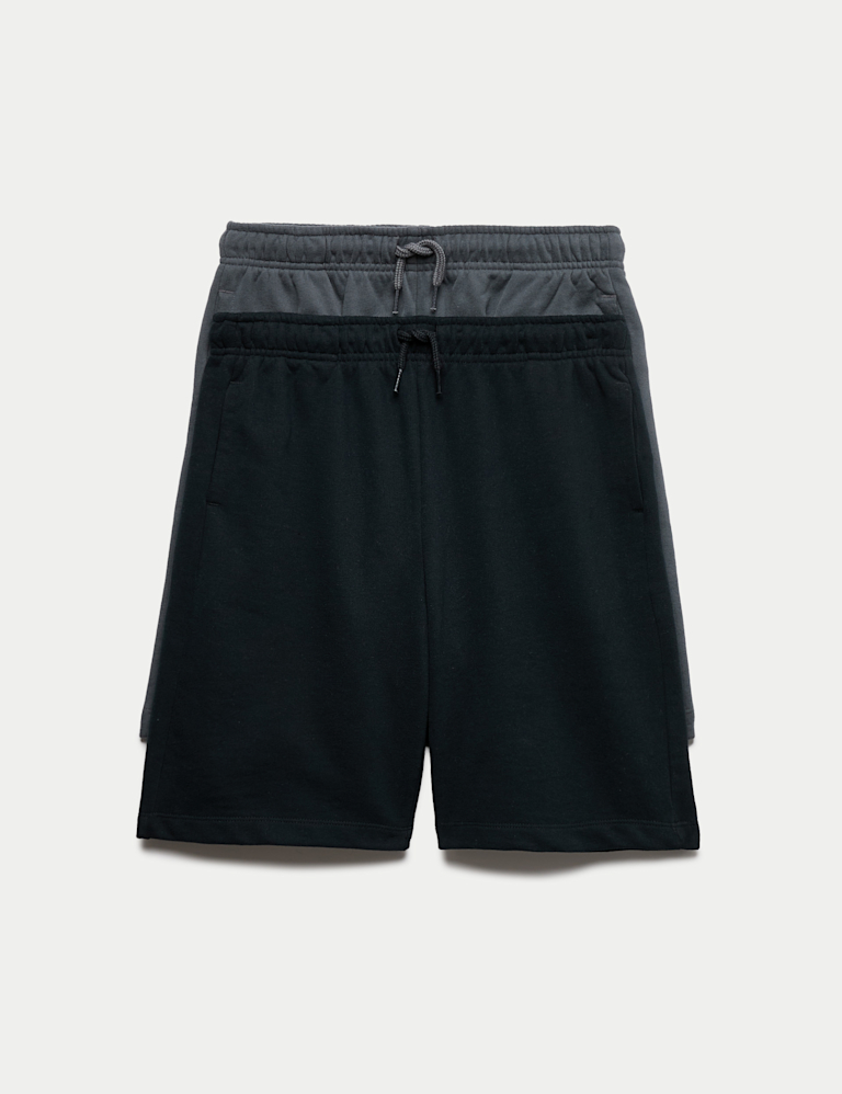 2 Pack Cotton Rich Elasticated Waist Shorts (6-16 Yrs)