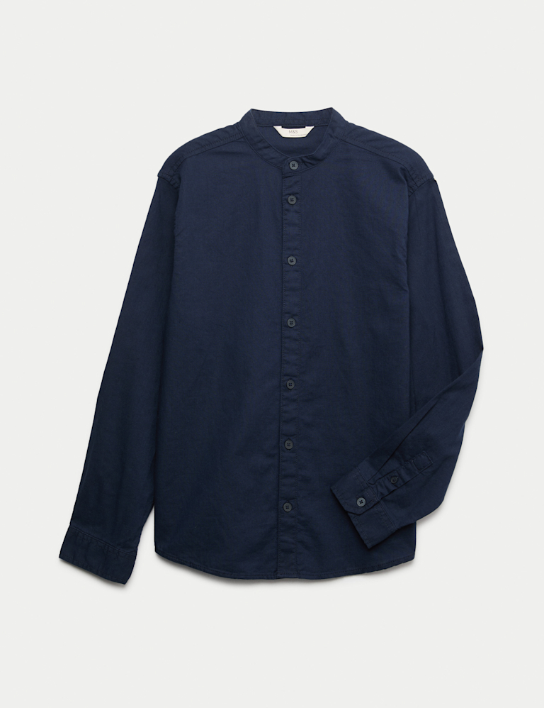 Cotton Rich Grandad Collar Shirt (2-16 Yrs) Cotton Rich Grandad Collar Shirt (2-16 Yrs)