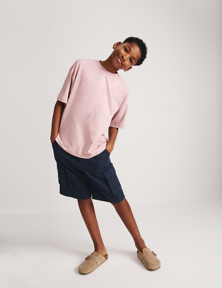Pure Cotton Cargo Shorts (6-16 Yrs)