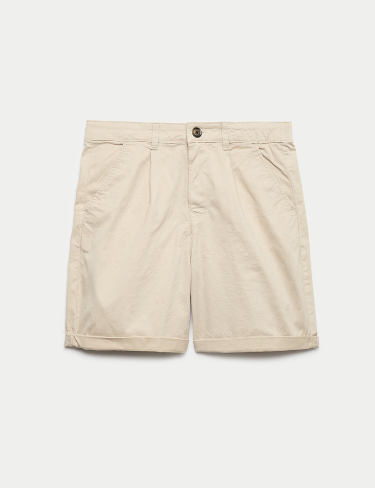 Cotton Rich Pleated Chino Shorts (6-16 Yrs) Cotton Rich Pleated Chino Shorts (6-16 Yrs)