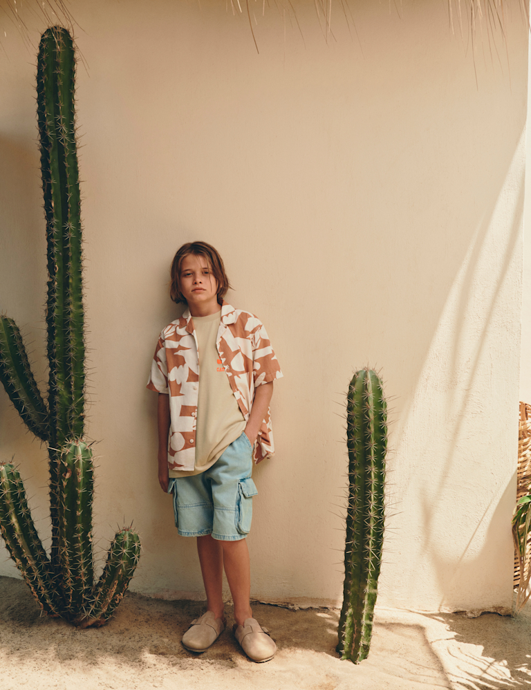 Pure Cotton Denim Cargo Shorts (6-16 Yrs)