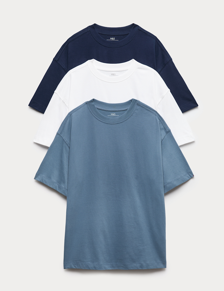 3 Pack Pure Cotton T-Shirts (6-16 Yrs)