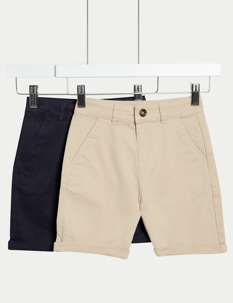 2 Pack Cotton Rich Chino Shorts (2-8 Yrs)