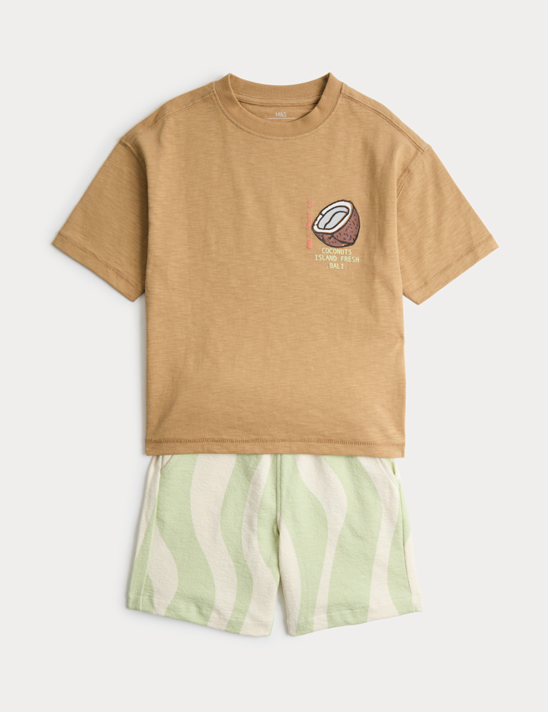 2 Piece Pure Cotton Bali Coconuts Outfit (2-8 Yrs) 2 Piece Pure Cotton Bali Coconuts Outfit (2-8 Yrs)
