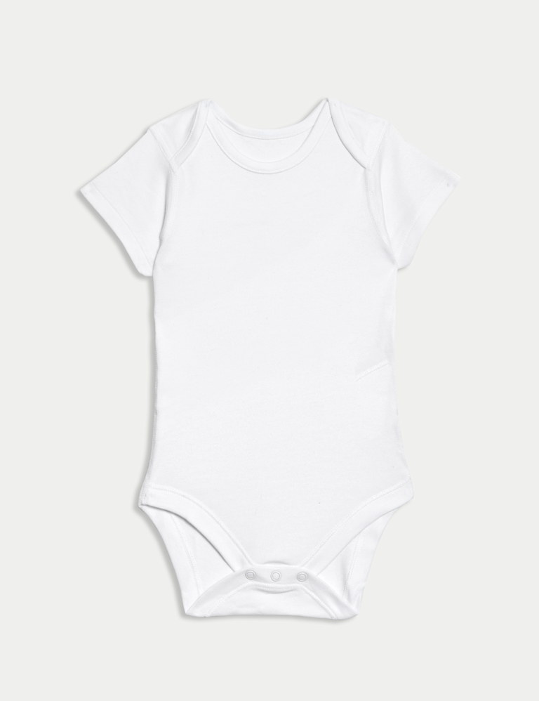 7 Pack Pure Cotton Short Sleeve Bodysuits (5lbs-3 Yrs)