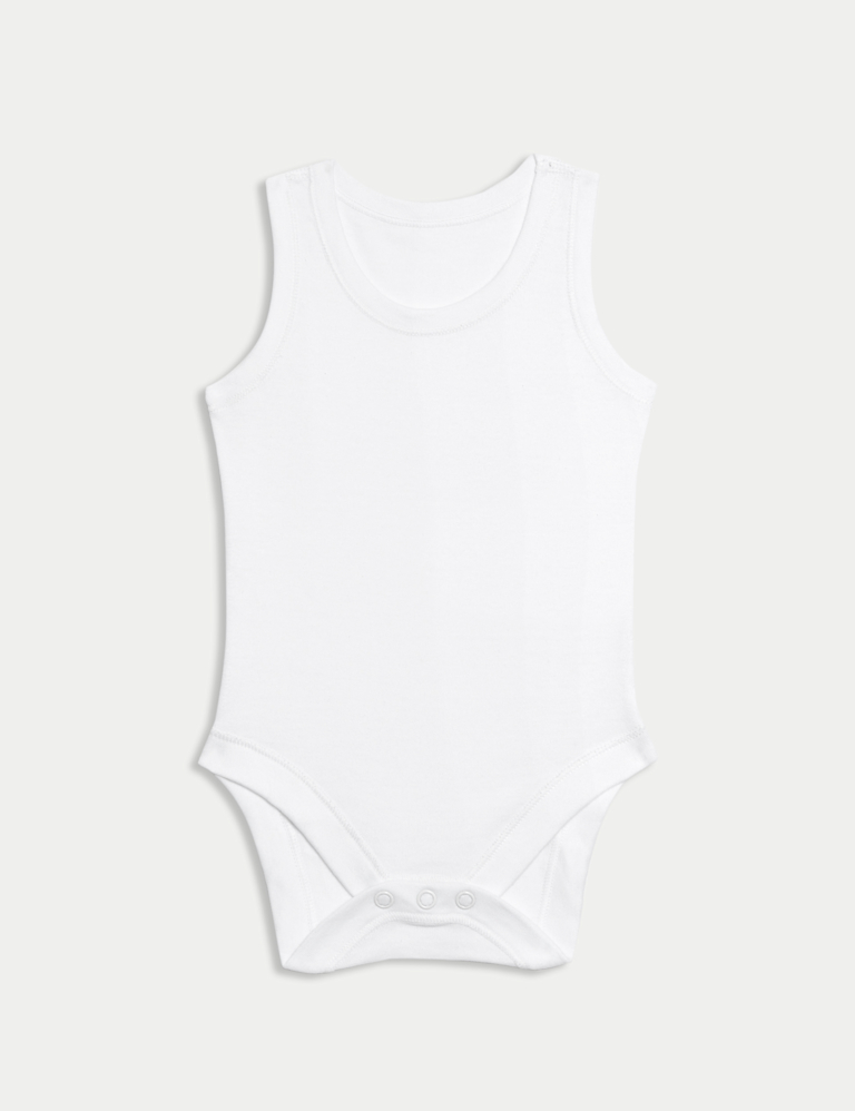 7 Pack Pure Cotton Sleeveless Bodysuits (5lbs-3 Yrs)