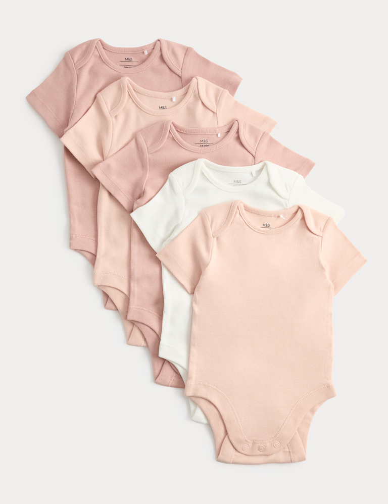 5 Pack Pure Cotton Bodysuits (7lbs-3 Yrs)