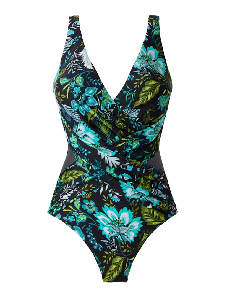 Miraclesuit Floral Firm Control Crossover Swimsuit
