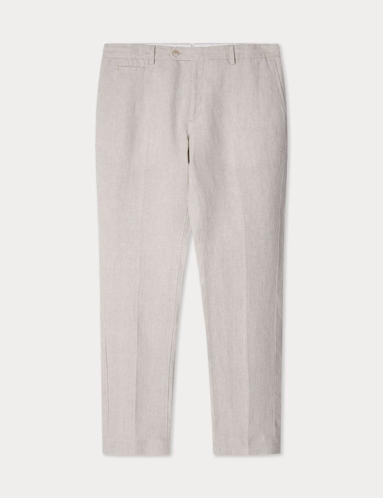 Hackett Slim Fit Pure Linen Lightweight Trousers