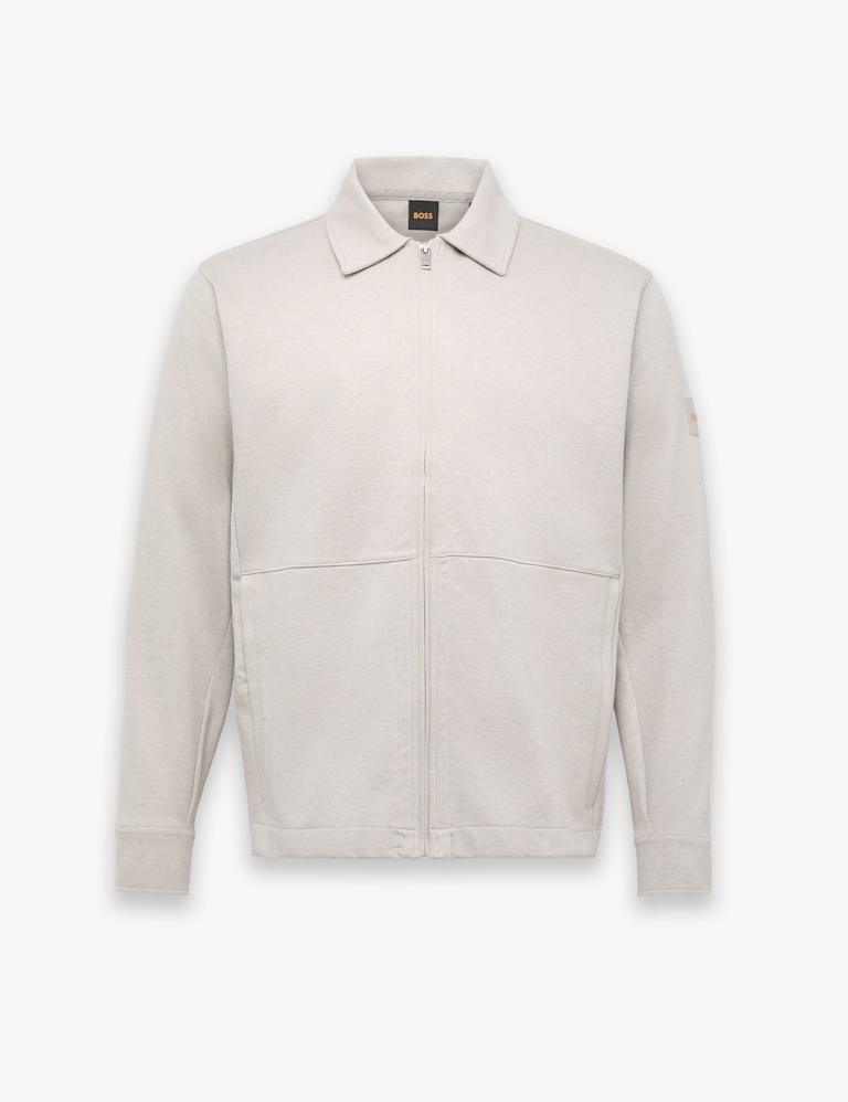 Boss Cotton Rich Zip Up Overshirt