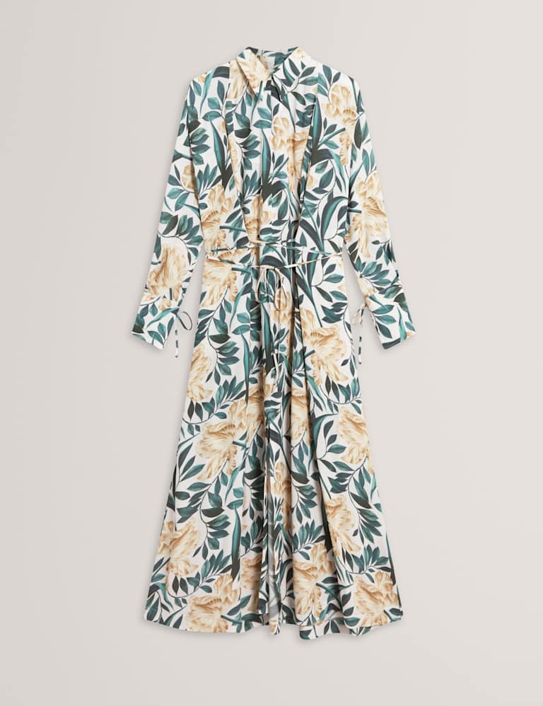 Ted Baker Floral Tie Detail Maxi Shirt Dress