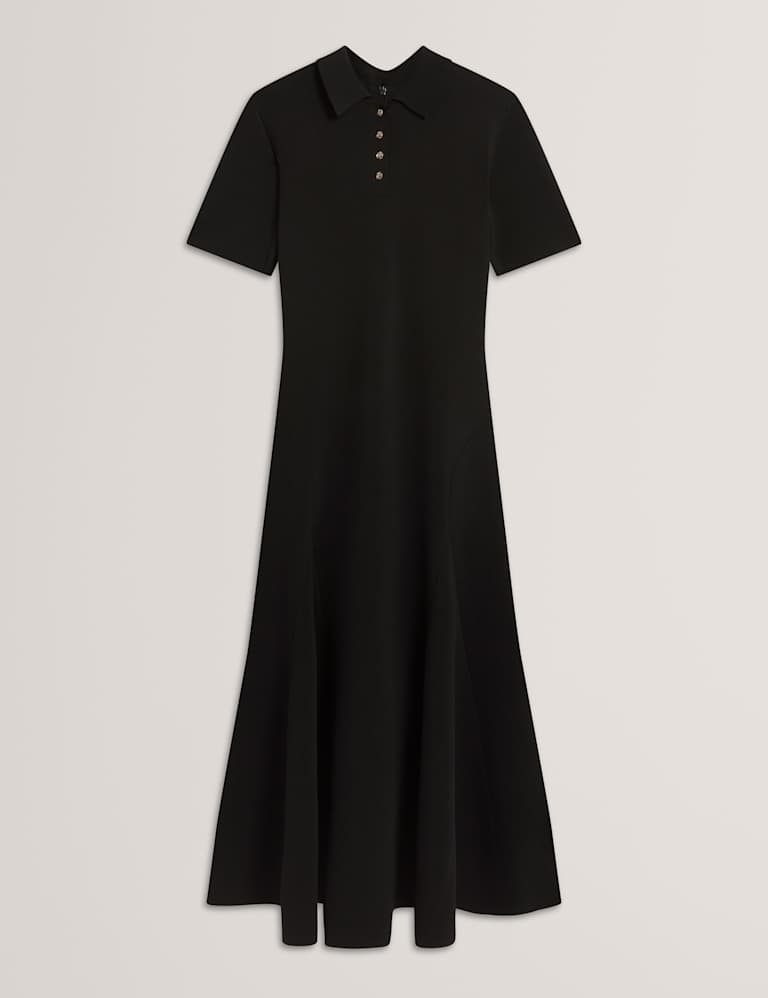 Ted Baker Textured Polo Collar Midaxi Shirt Dress