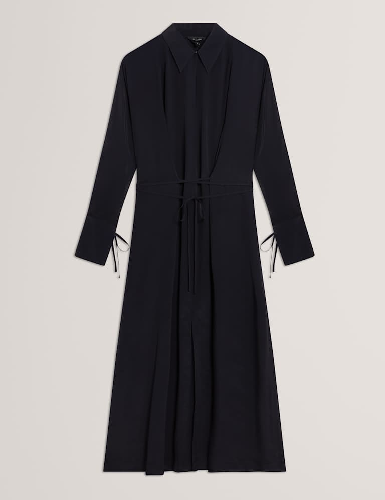 Ted Baker Crepe Tie Detail Midi Shirt Dress