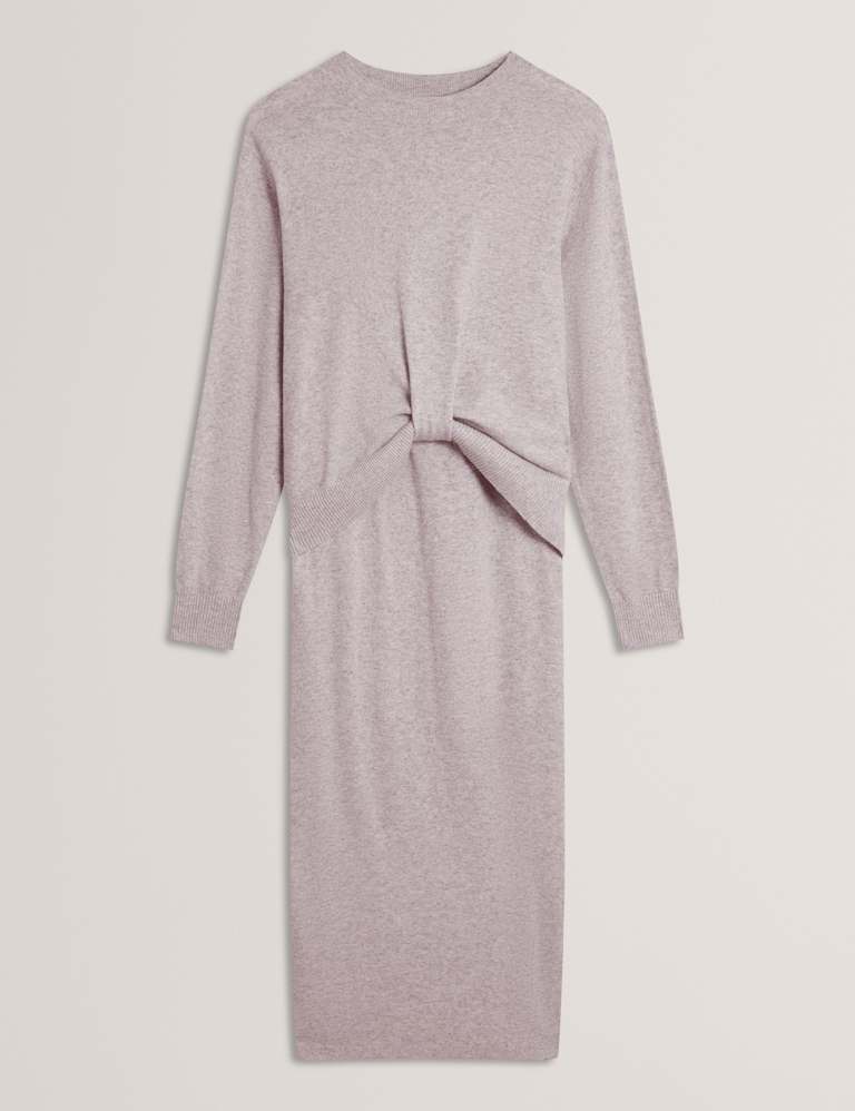 Ted Baker Wool Blend Twist Front Midaxi Jumper Dress