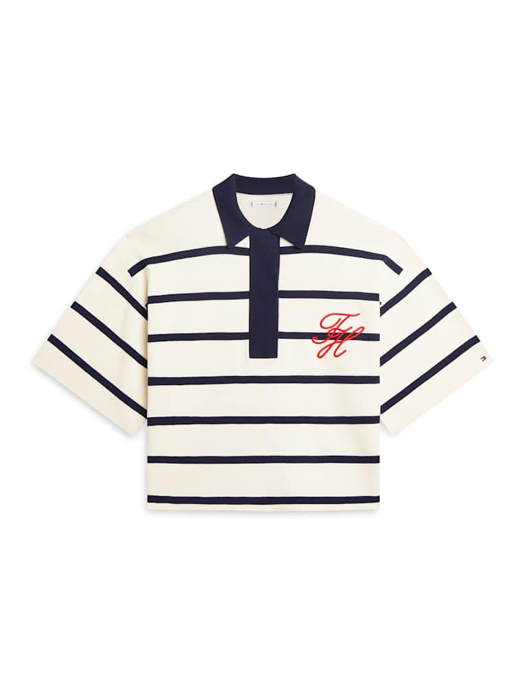 Tommy Hilfiger Premium Knit Pure Cotton Oversized Polo Jumper