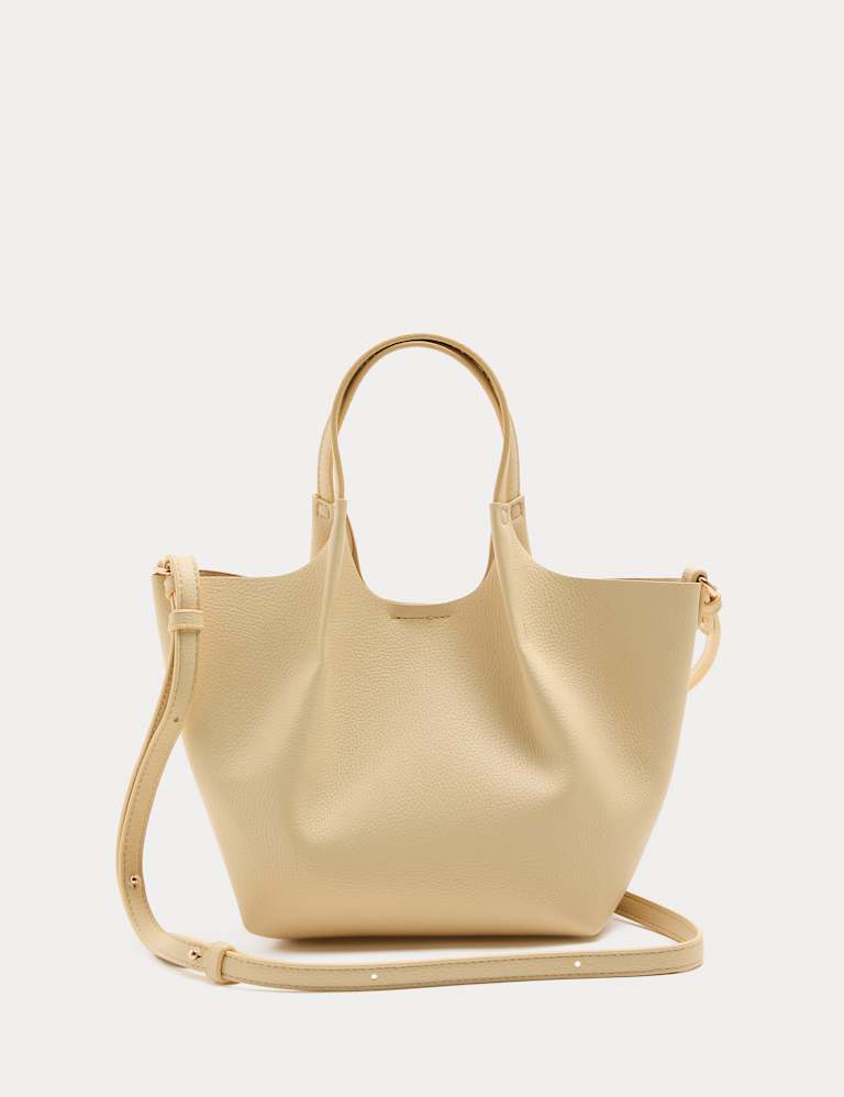 Faux Leather Pinched Mini Tote Bag