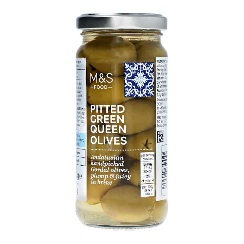 M&S Pitted Green Queen Olives