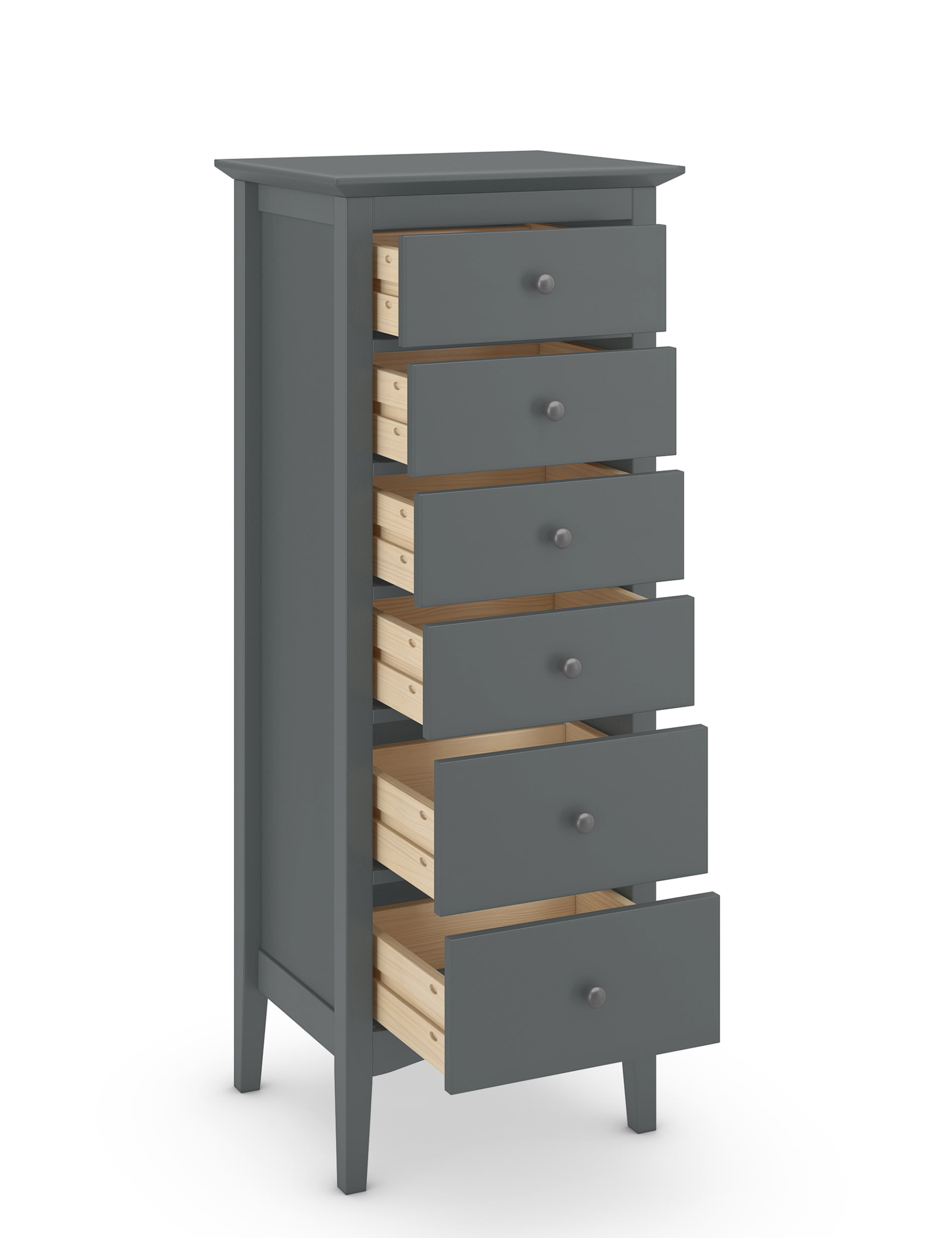 Hastings Dark Grey Tall 6 Drawer Chest 3 of 9