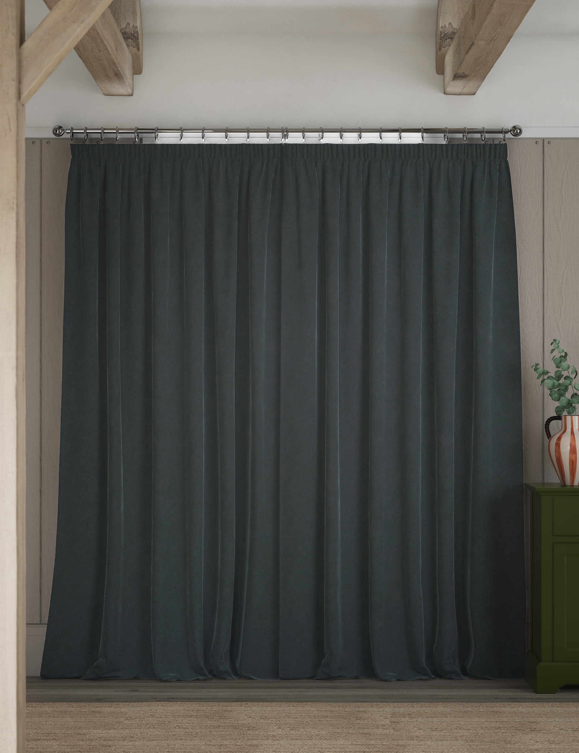 Velvet Pencil Pleat Temperature Smart Curtains 4 of 6