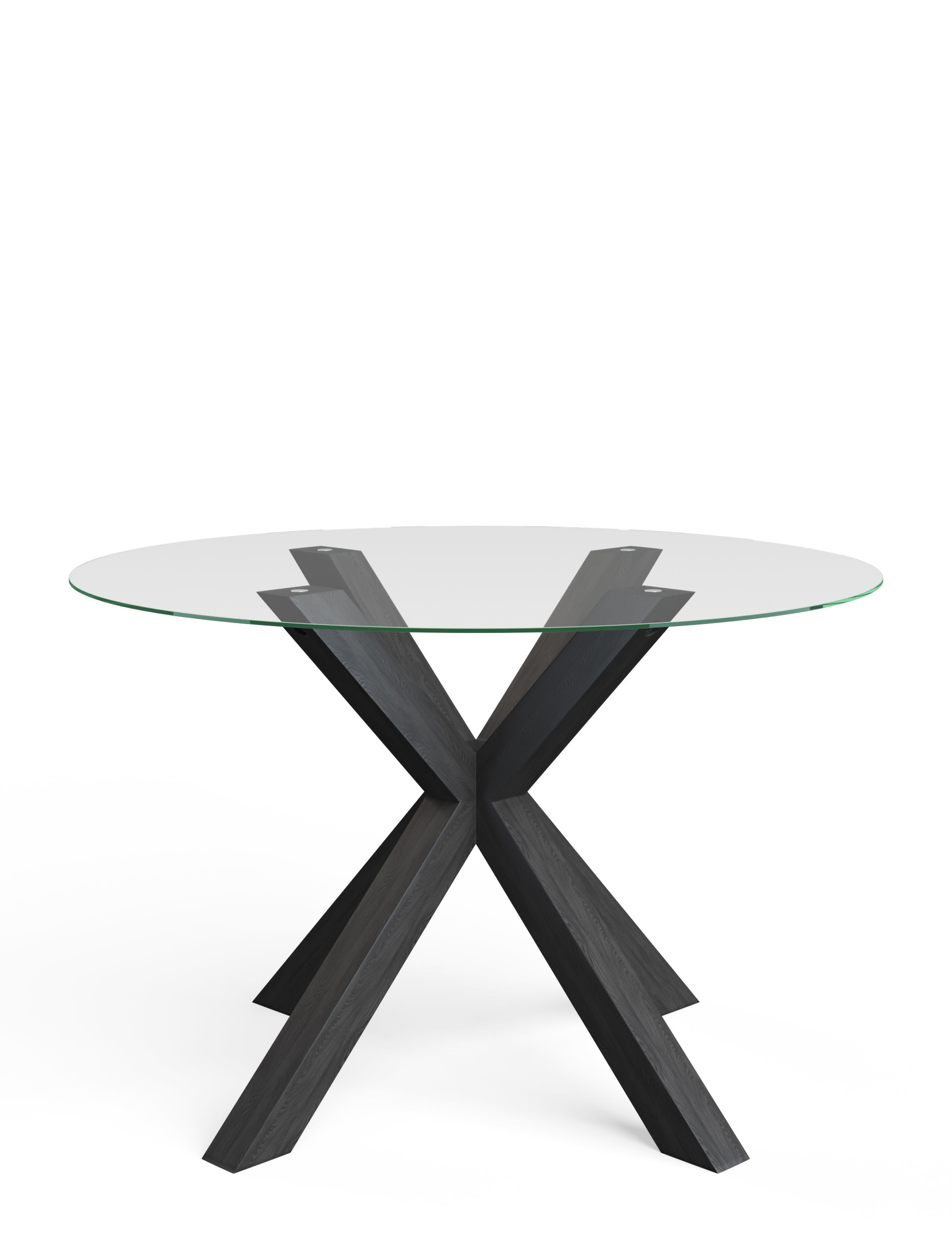 Colby Dark Round Glass 4 Seater Dining Table 2 of 7