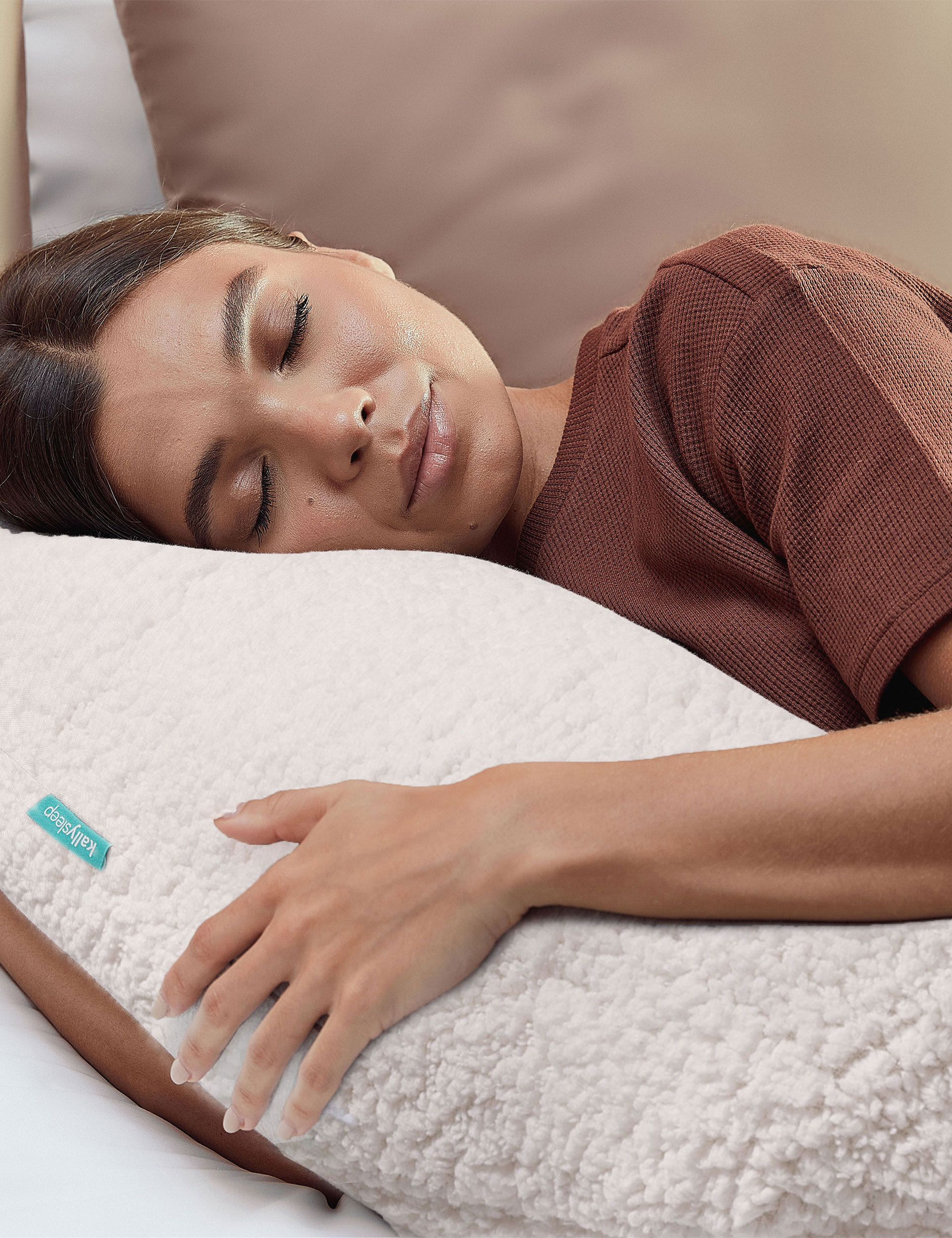 Cream Sherpa Fleece Body Pillow KALLY SLEEP M&S