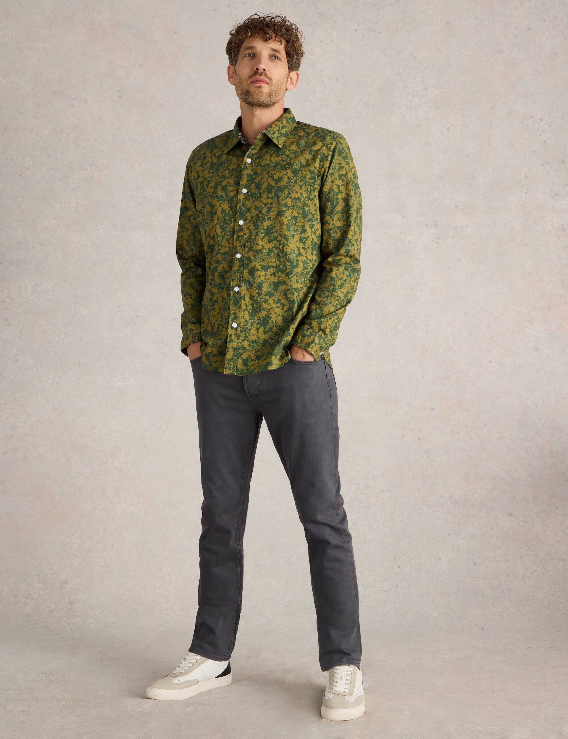 Slim Fit Cotton Rich Print Shirt 1 of 6