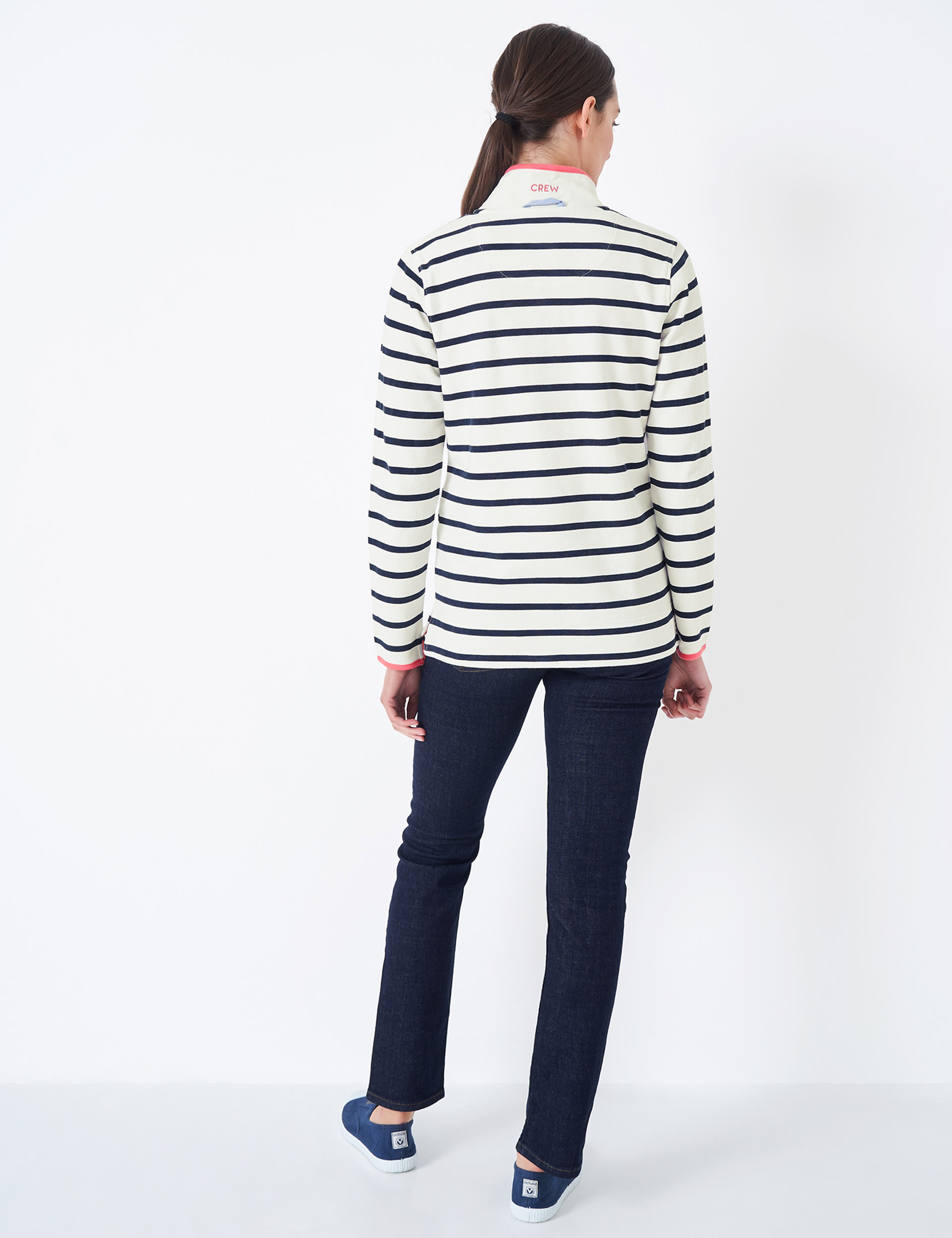 Pure Cotton Striped Funnel Neck Sweatshirt 4 of 4